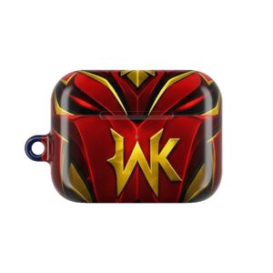 Stylish Wonkru Superhero AirPod Case - Red & Gold Design